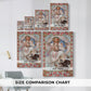 Size comparison chart for canvas art prints, showing multiple size options.