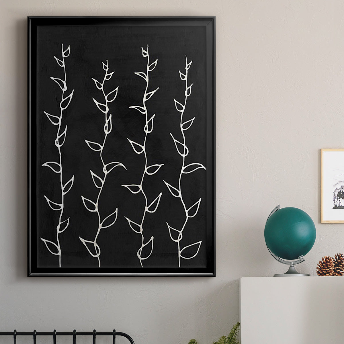 Ivory Vines I - Modern Framed Canvas Print