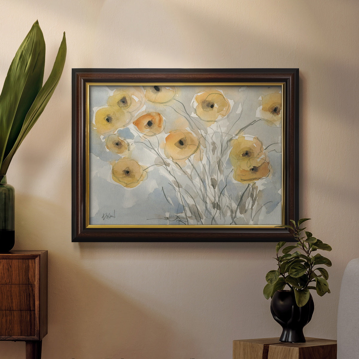 Sunset Poppies II Premium Framed Canvas- Ready to Hang