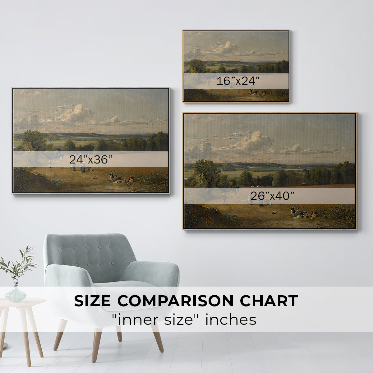 The Wheat Field, 1816 - Floater Framed Canvas Print