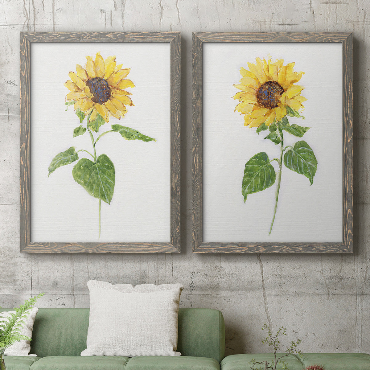 Sunflower I   - Premium Framed Canvas 2 Piece Set - Ready to Hang