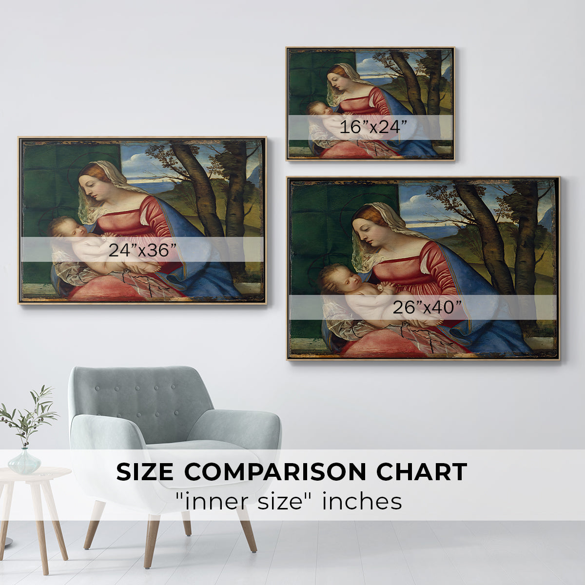 Madonna and Child, c. 1508 - Floater Framed Canvas Print