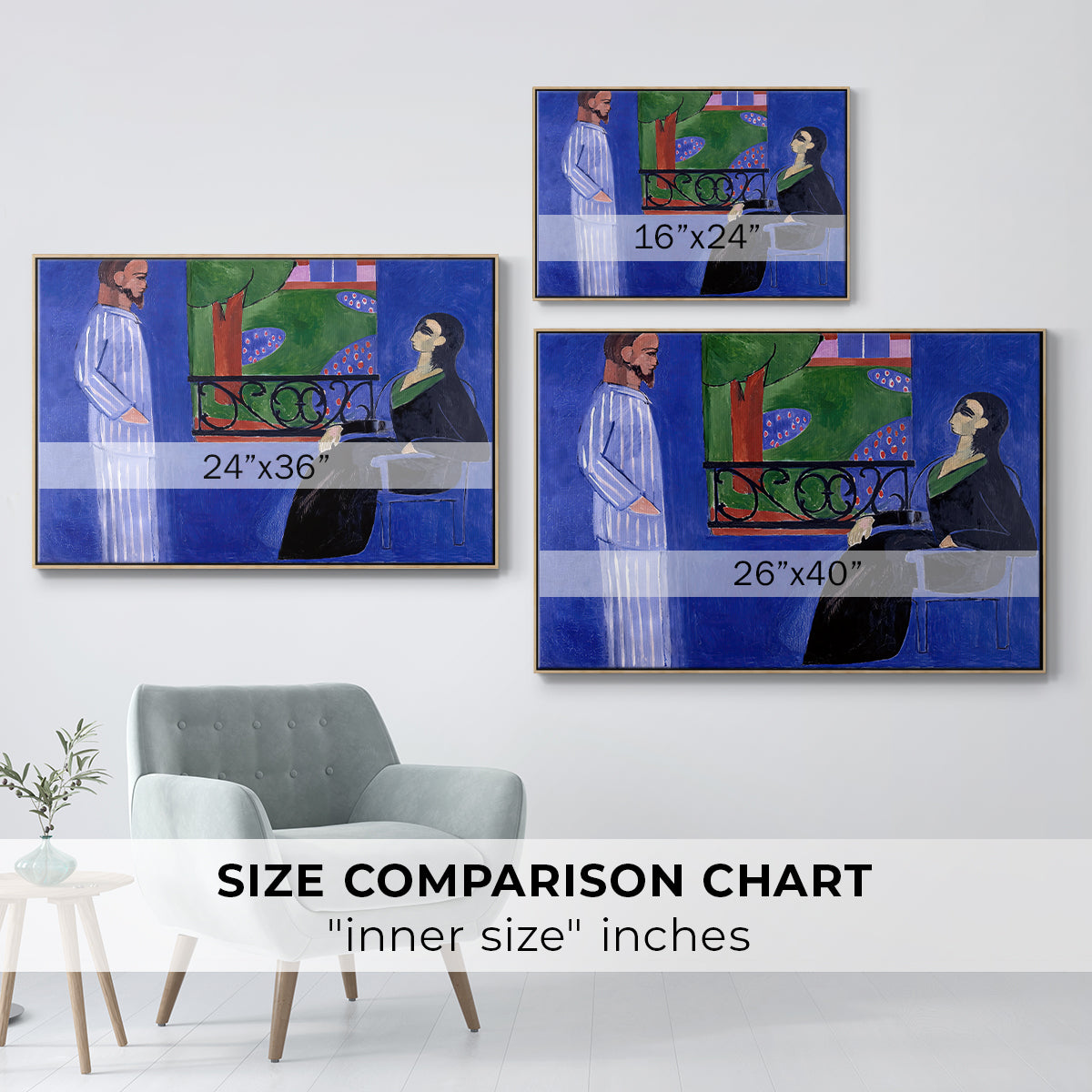 The Conversation, c. 1908-1912 - Floater Framed Canvas Print