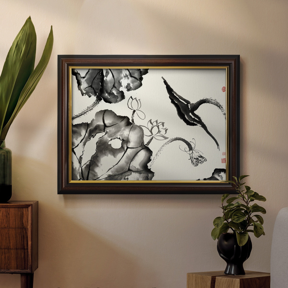 Lotus Study II Premium Framed Canvas- Ready to Hang