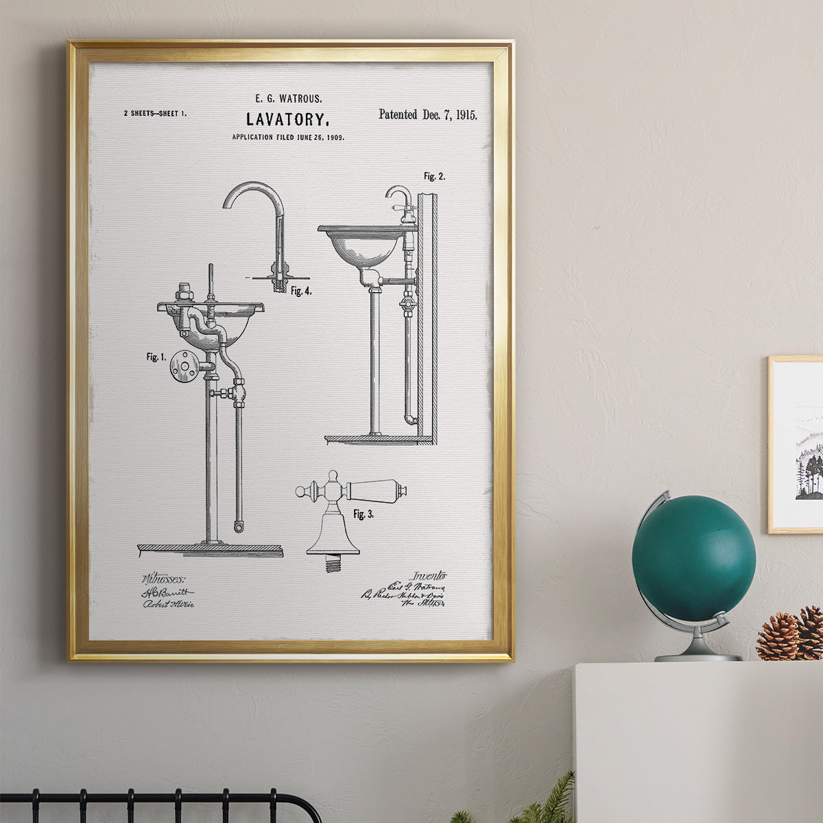 Vintage Sink II - Modern Framed Canvas Print