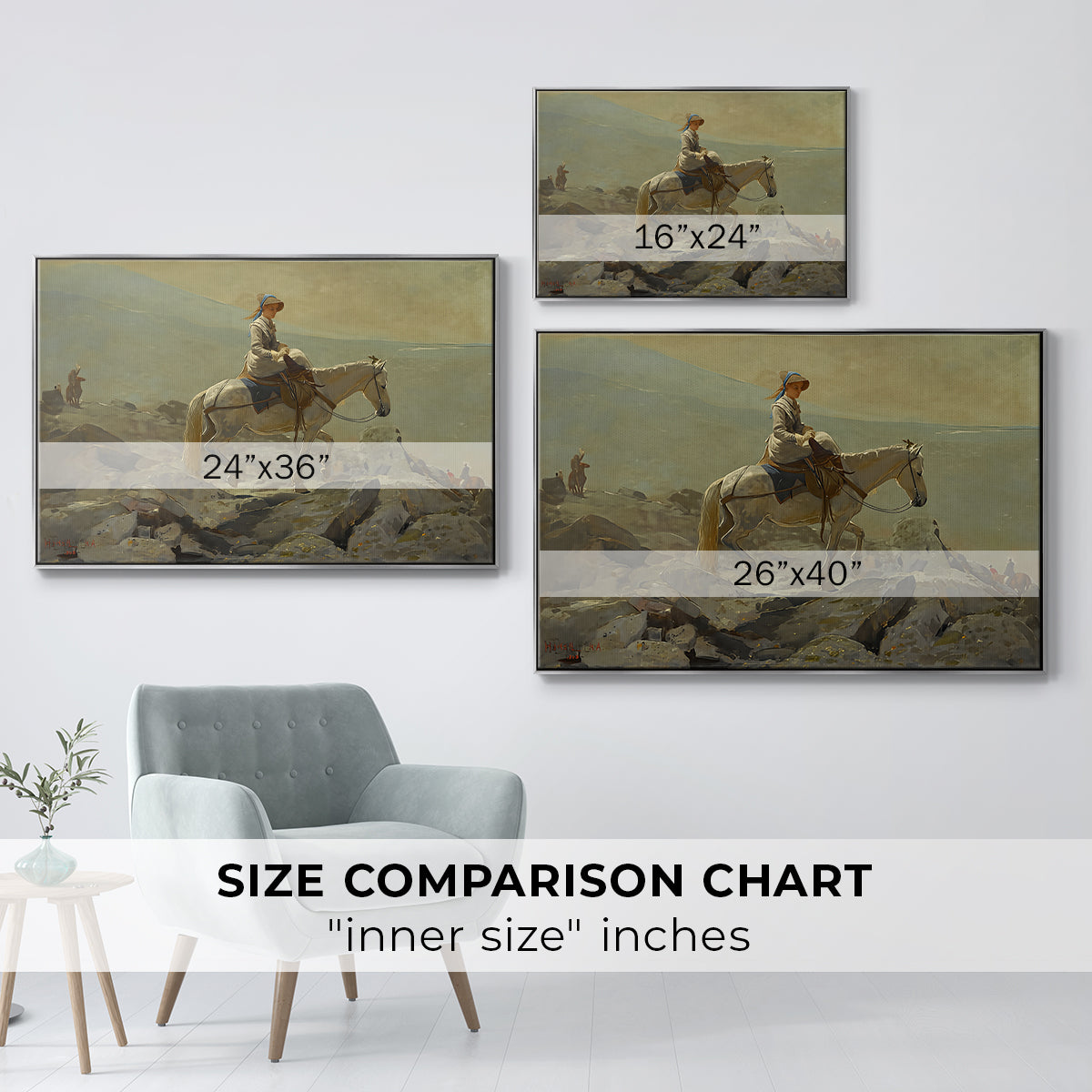 The Bridle Path, White Mountains, 1868 - Floater Framed Canvas Print