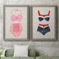 Vintage Swimming I - Premium Framed Canvas 2 Piece Set - Ready to Hang