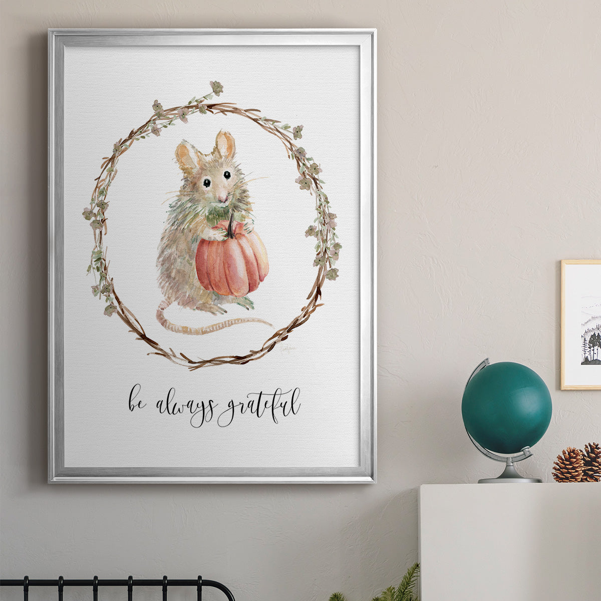 Harvest Home Mouse - Modern Framed Canvas Print