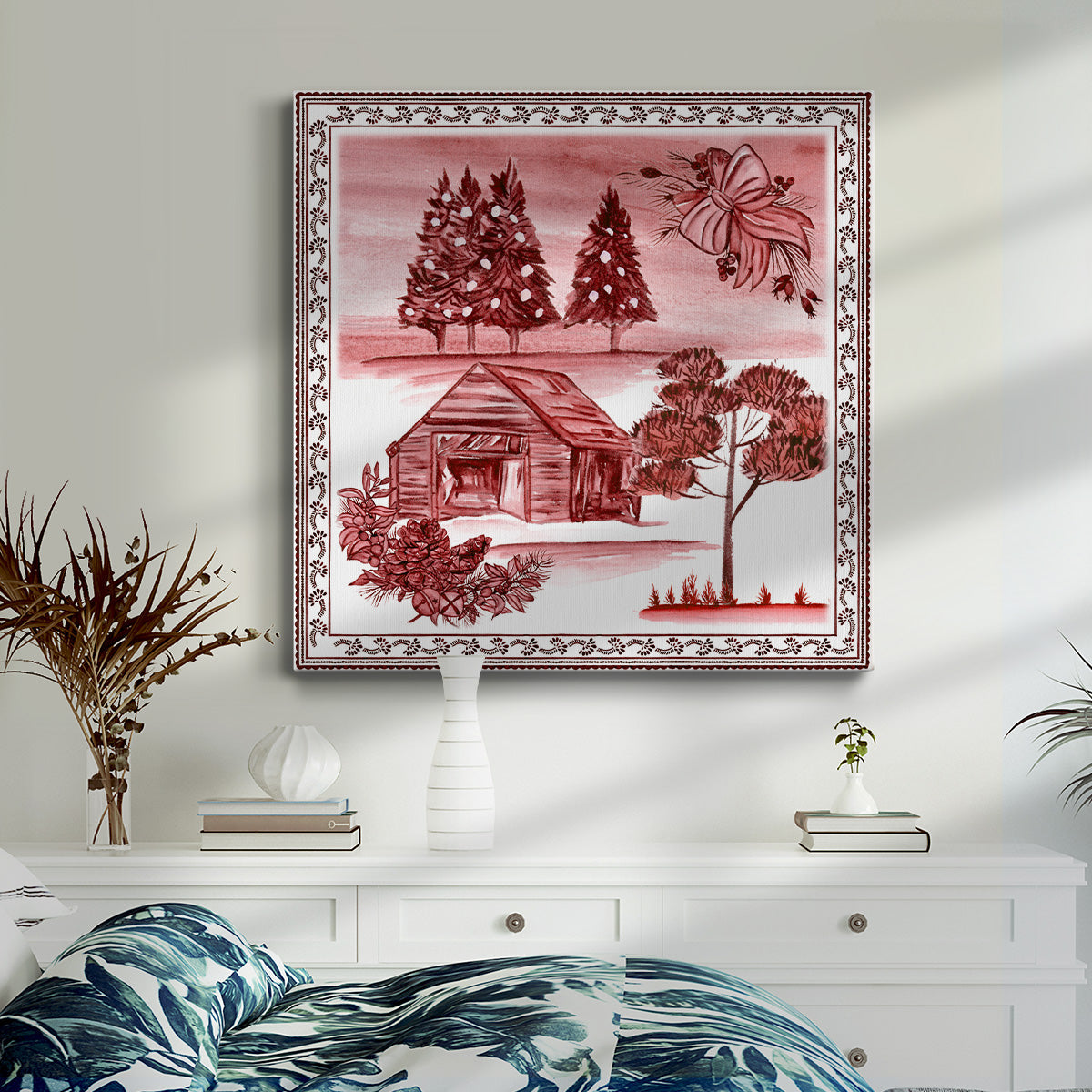 Christmas Wonderland Toile III - Canvas Art Print