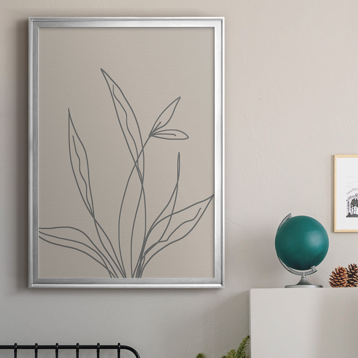Neutral Lines II - Modern Framed Canvas Print