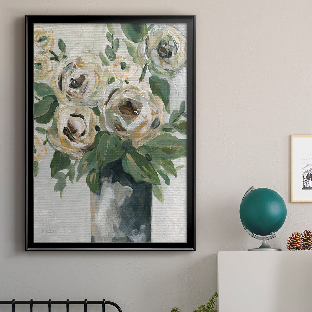 Floral Depth - Modern Framed Canvas Print