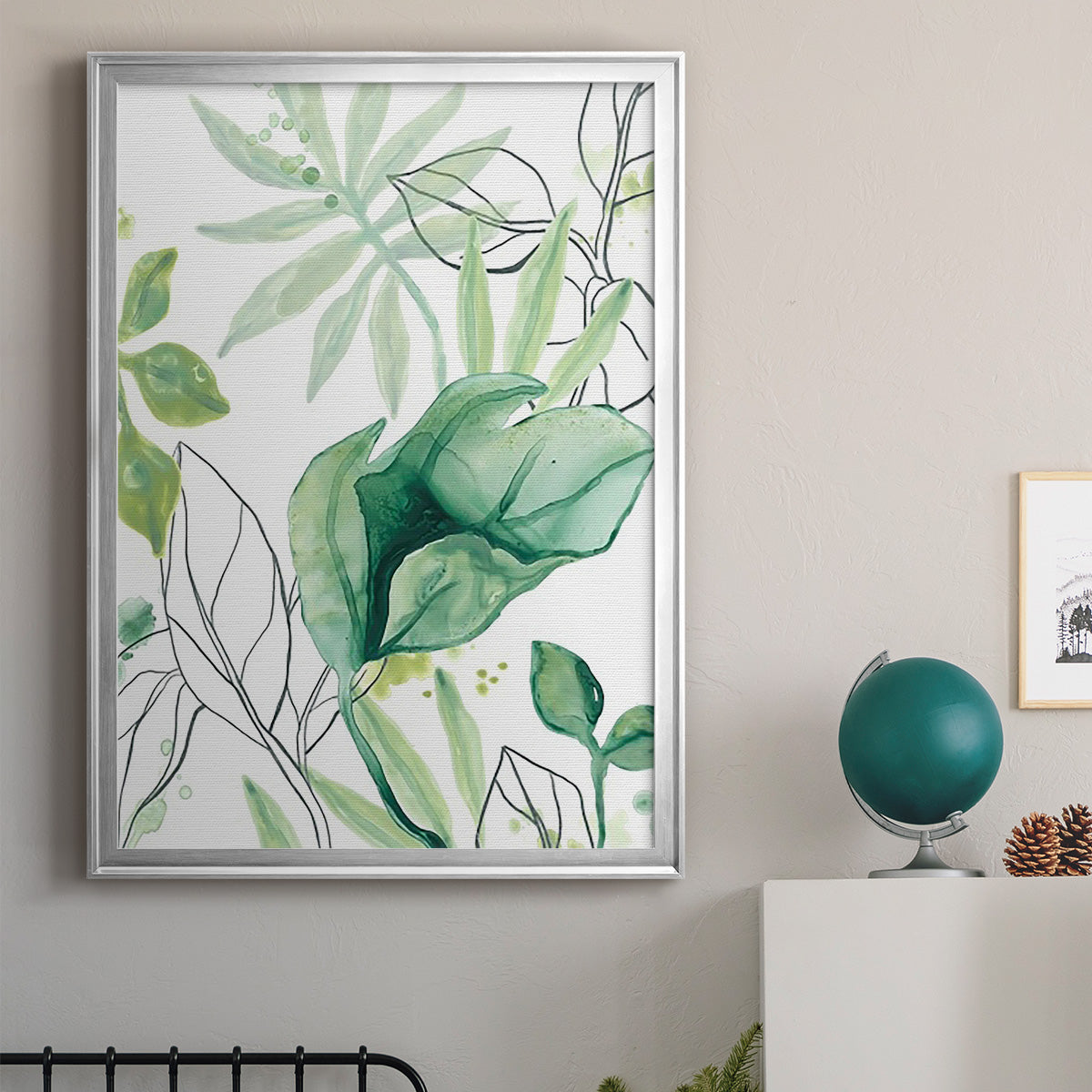 Tropical Palm Chorus II - Modern Framed Canvas Print