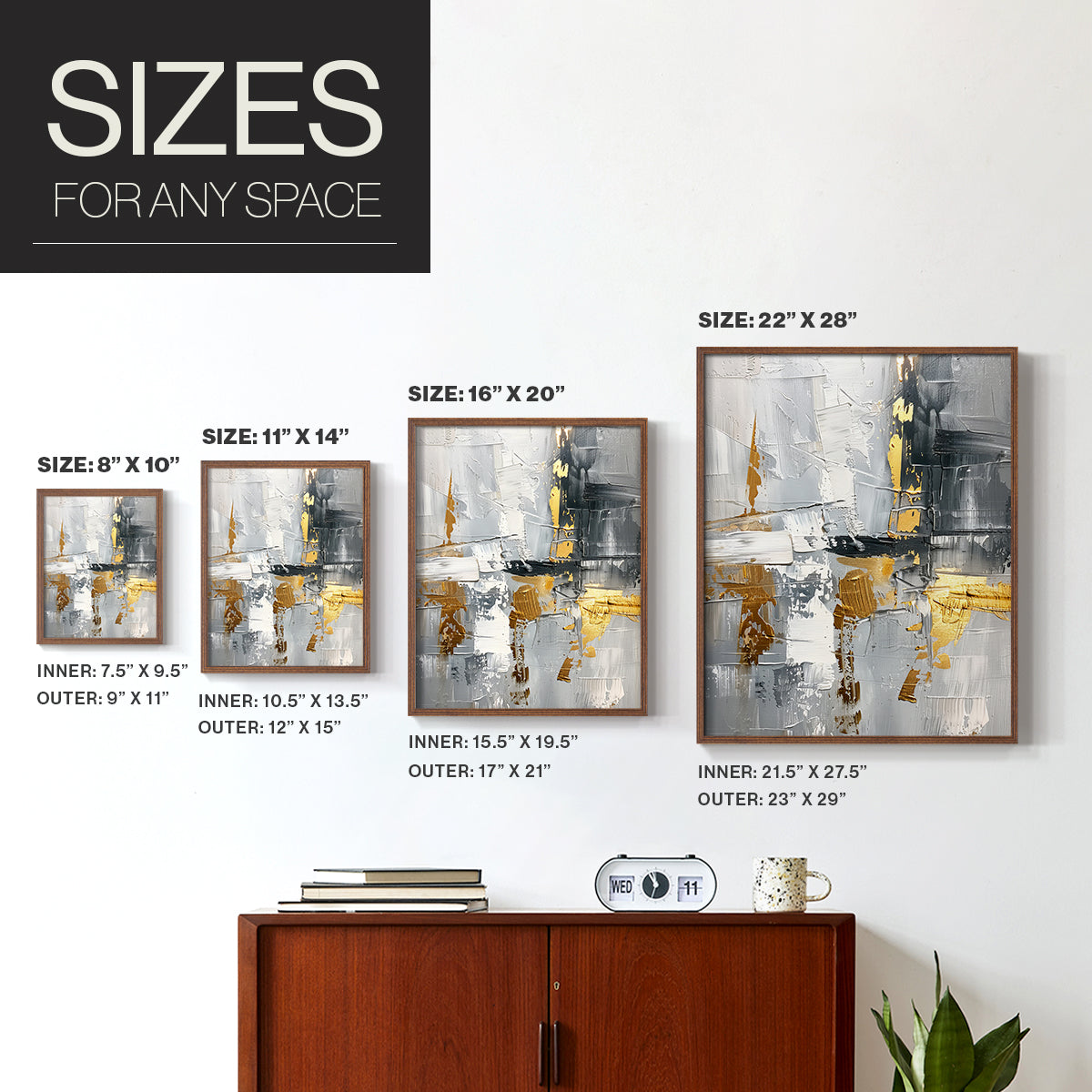 Abstract Series CLXIII - Restickable Framed Art Set