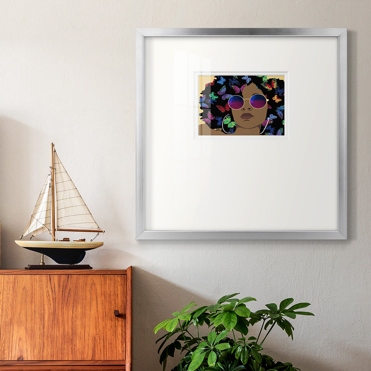 Butterfly Diva I Premium Framed Print Double Matboard