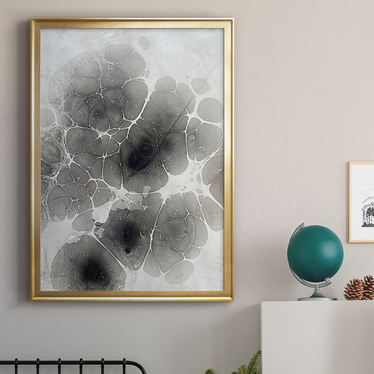 Marbling XI - Modern Framed Canvas Print