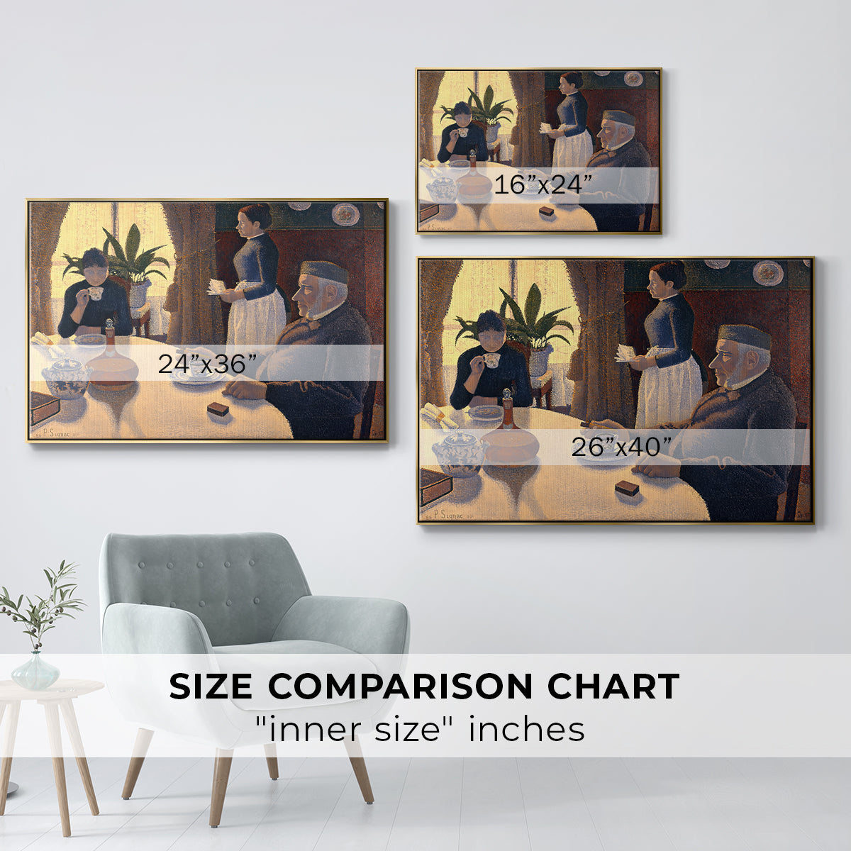 The Dining Room (Breakfast), 1886-1887 - Floater Framed Canvas Print