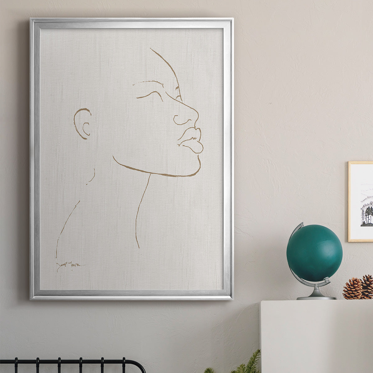 Portrait Sketch I - Modern Framed Canvas Print
