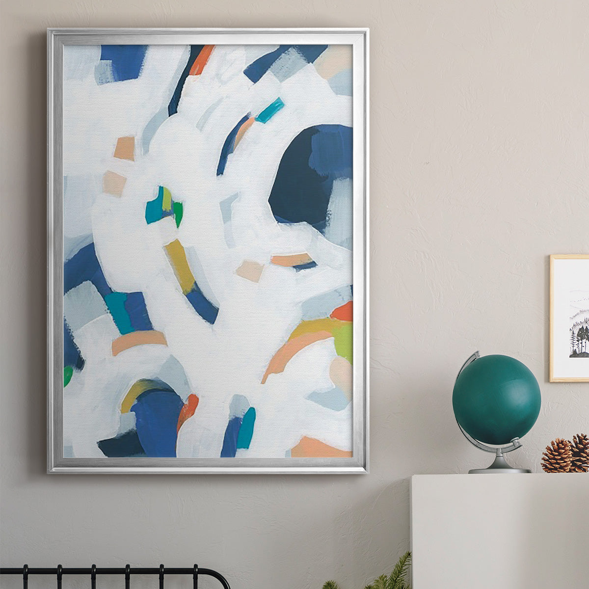 Bright Orbit II - Modern Framed Canvas Print