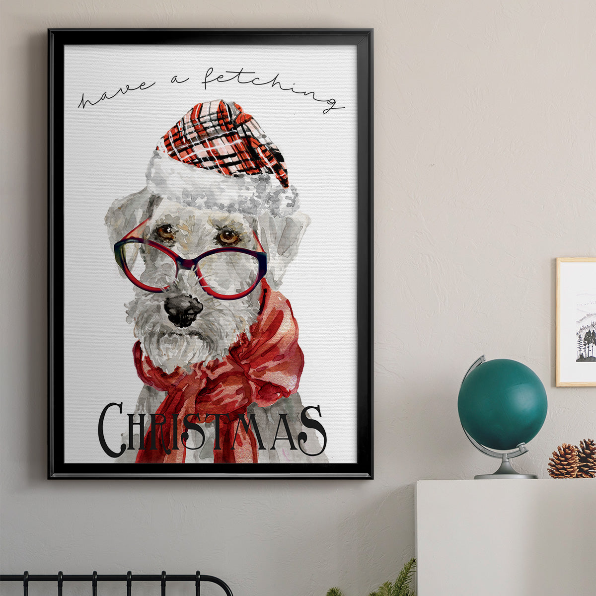 Have a Fetching Christmas - Modern Framed Canvas Print