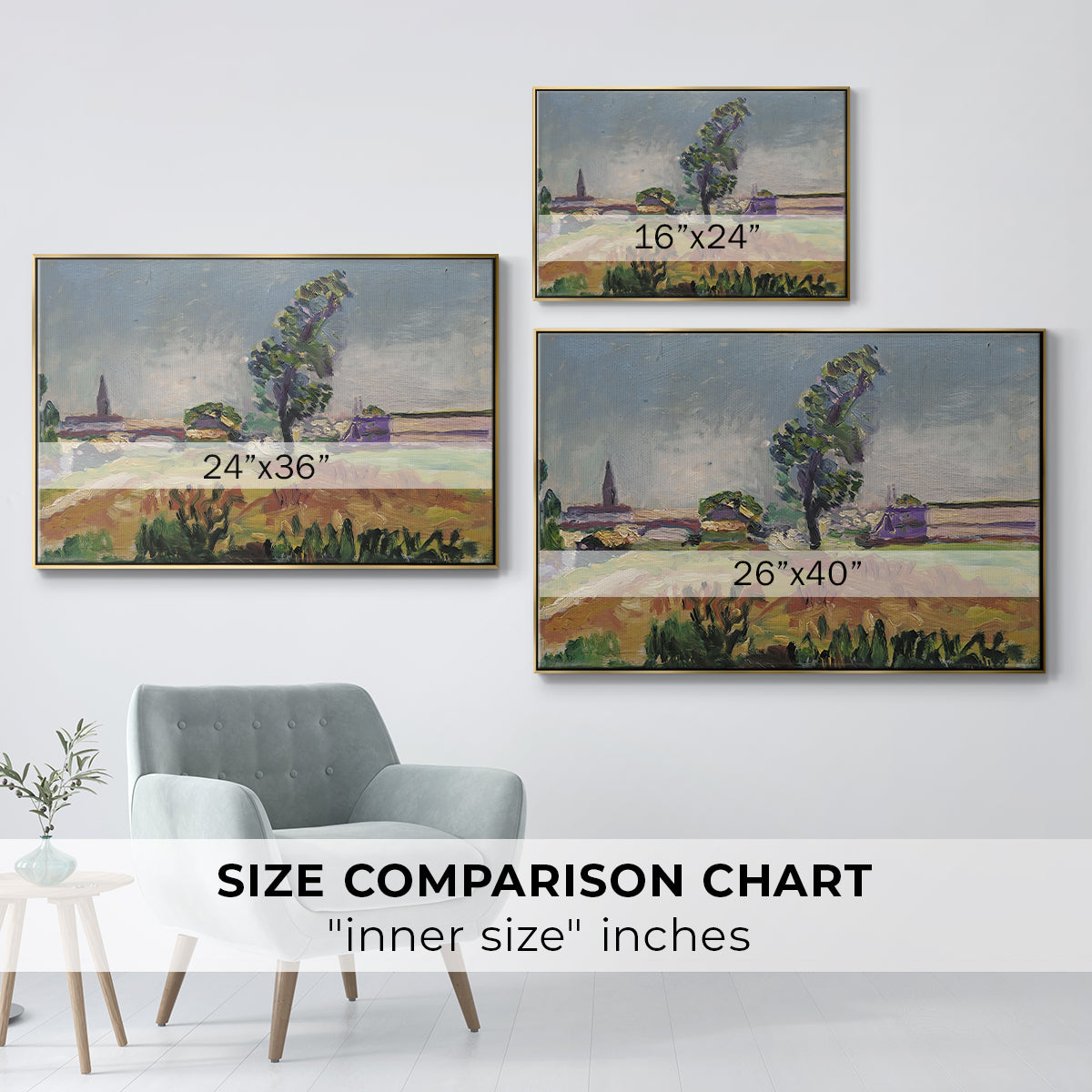 Landscape Around Toulouse, The Bridge of the Young Ladies, 1898 - Floater Framed Canvas Print