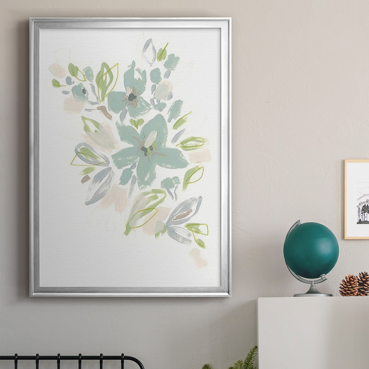 Seafoam Petals IV - Modern Framed Canvas Print