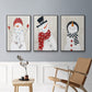 Snowman - Framed Premium Gallery Wrapped Canvas L Frame 3 Piece Set - Ready to Hang