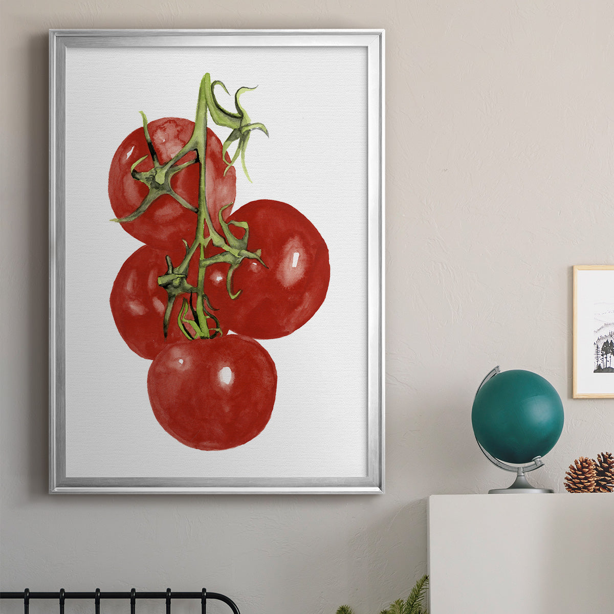 Watercolor Veggie IV - Modern Framed Canvas Print