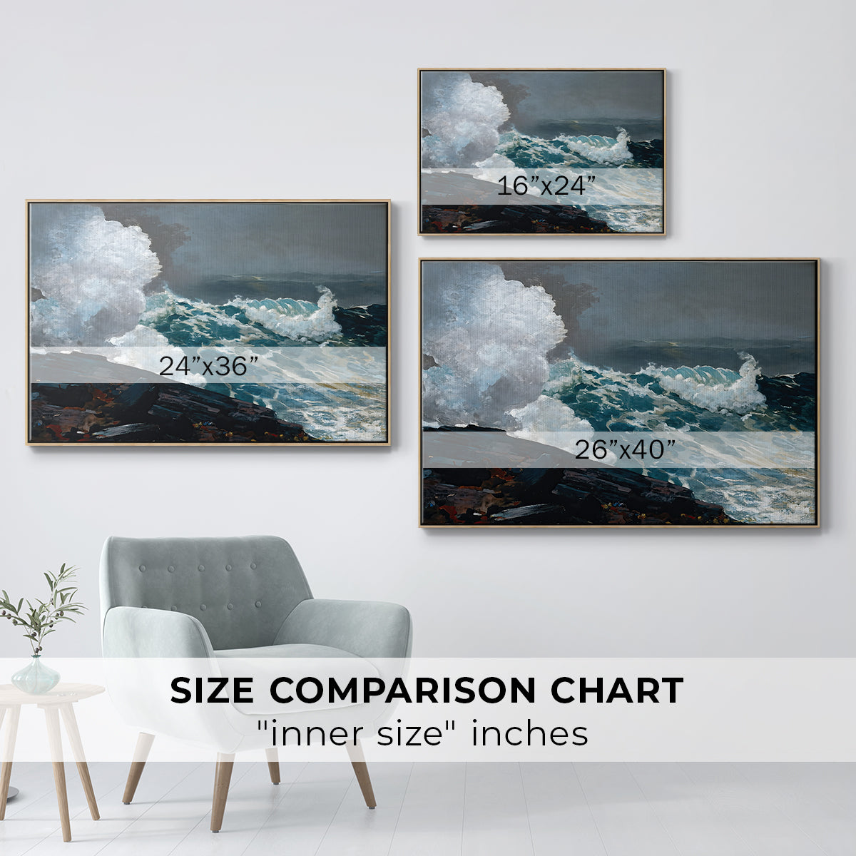 Northeaster, 1895 - Floater Framed Canvas Print
