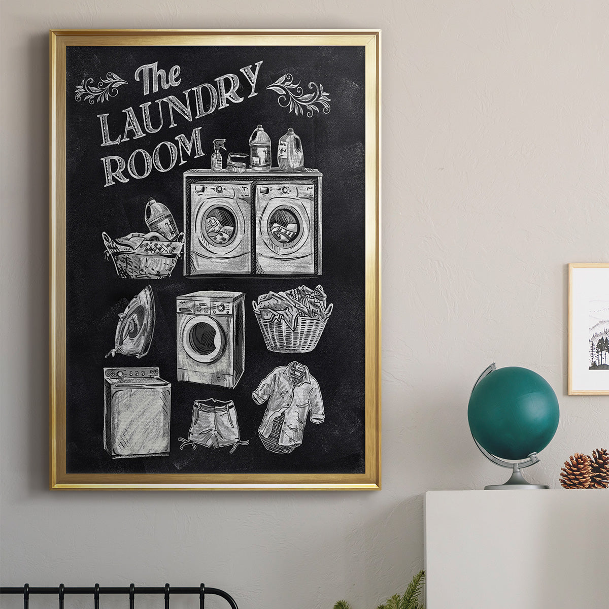 Laundry Room - Modern Framed Canvas Print