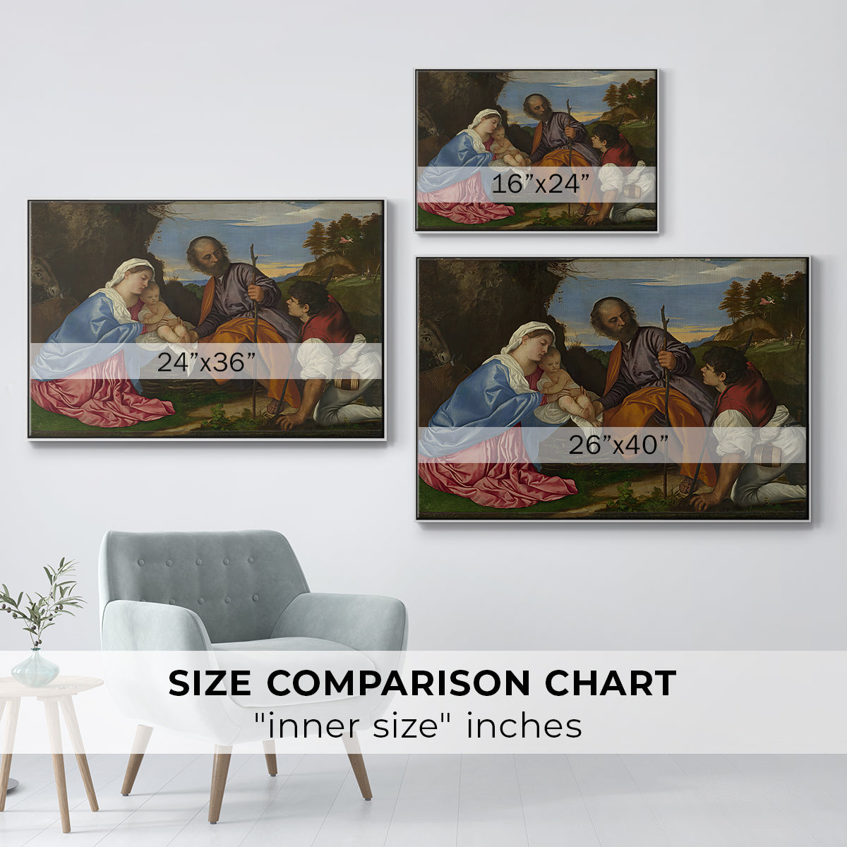 The Holy Family with a Shepherd, c. 1510 - Floater Framed Canvas Print