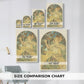 Size comparison chart for canvas art prints, showing multiple size options.