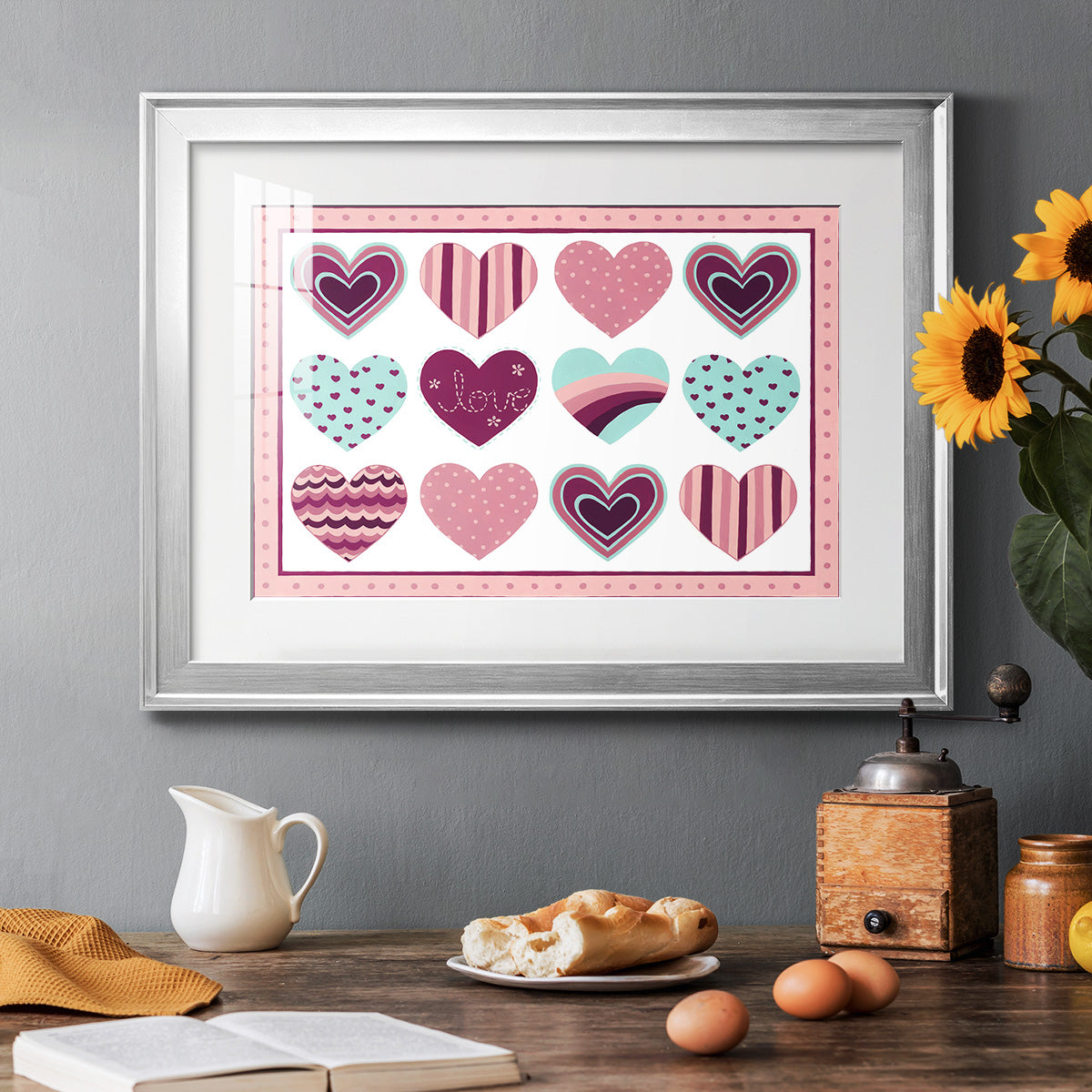 Sweet Valentine Collection A - Modern Framed Art Print