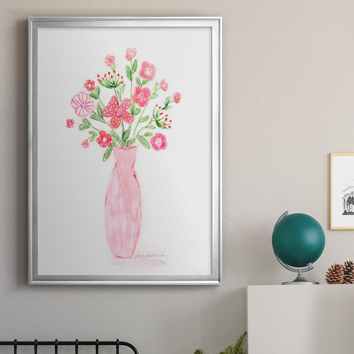 Boho Pinwheel Bouquet I - Modern Framed Canvas Print