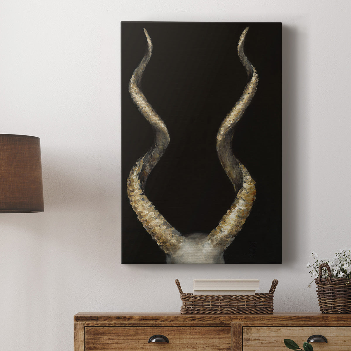 Spiral Antelope Horns Premium Gallery Wrapped Canvas - Ready to Hang