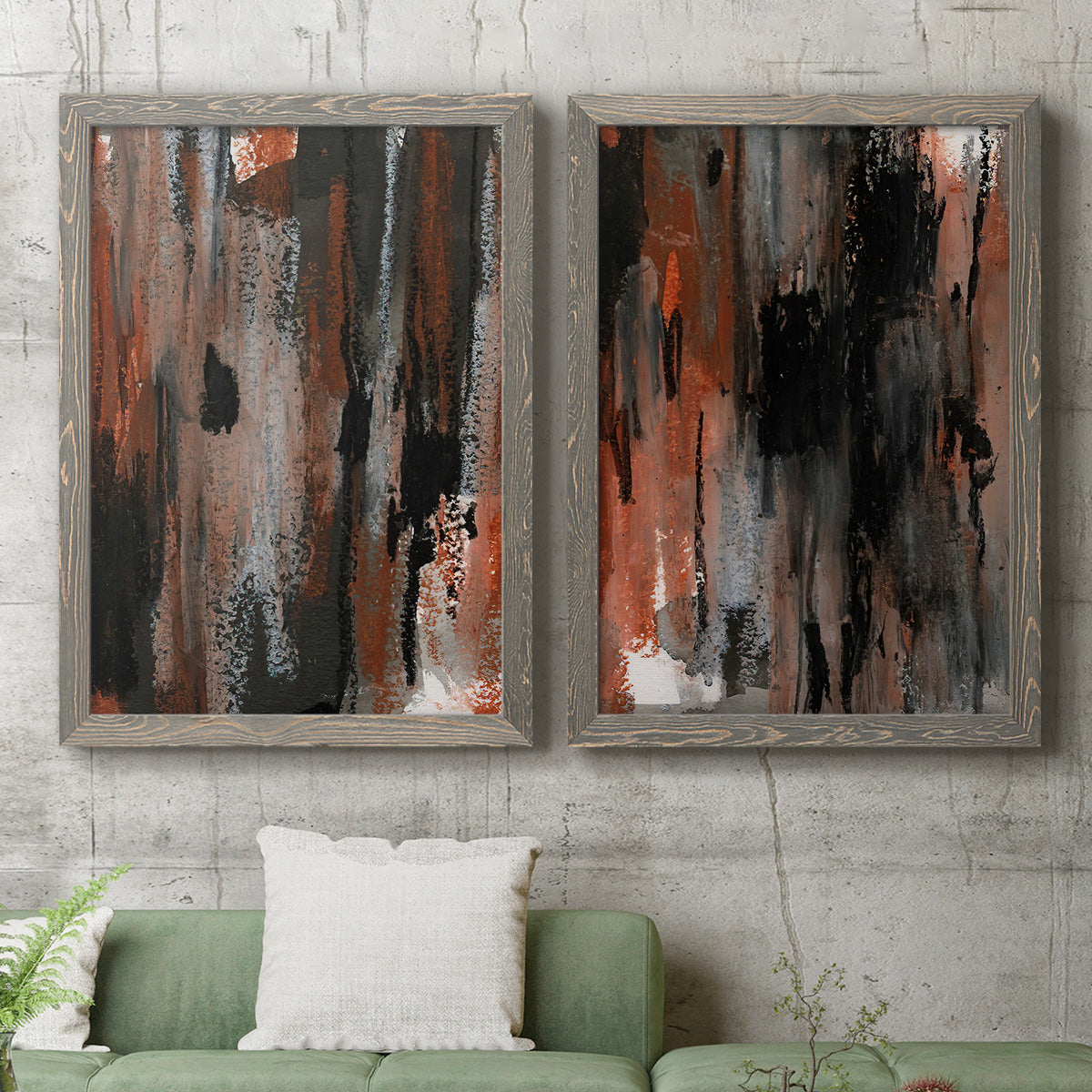 Loft Pastel VII - Premium Framed Canvas 2 Piece Set - Ready to Hang