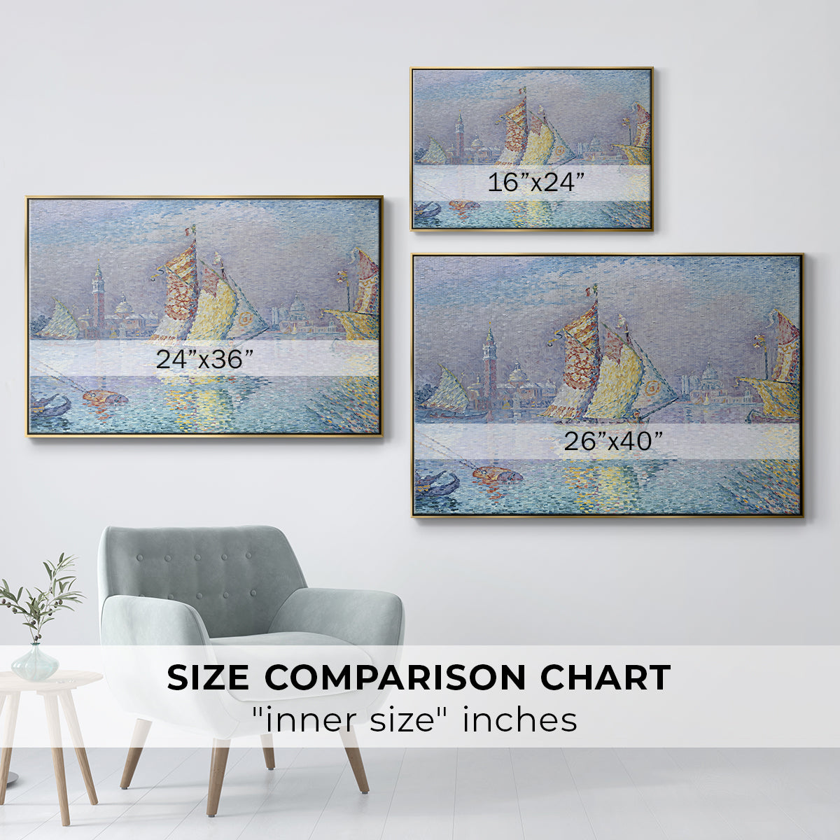 Venice, the Yellow Sail, 1904 - Floater Framed Canvas Print