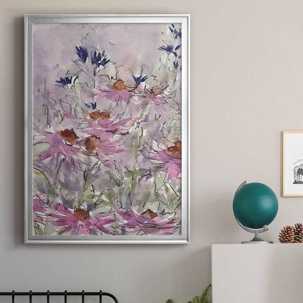 Floral Entertainment II - Modern Framed Canvas Print