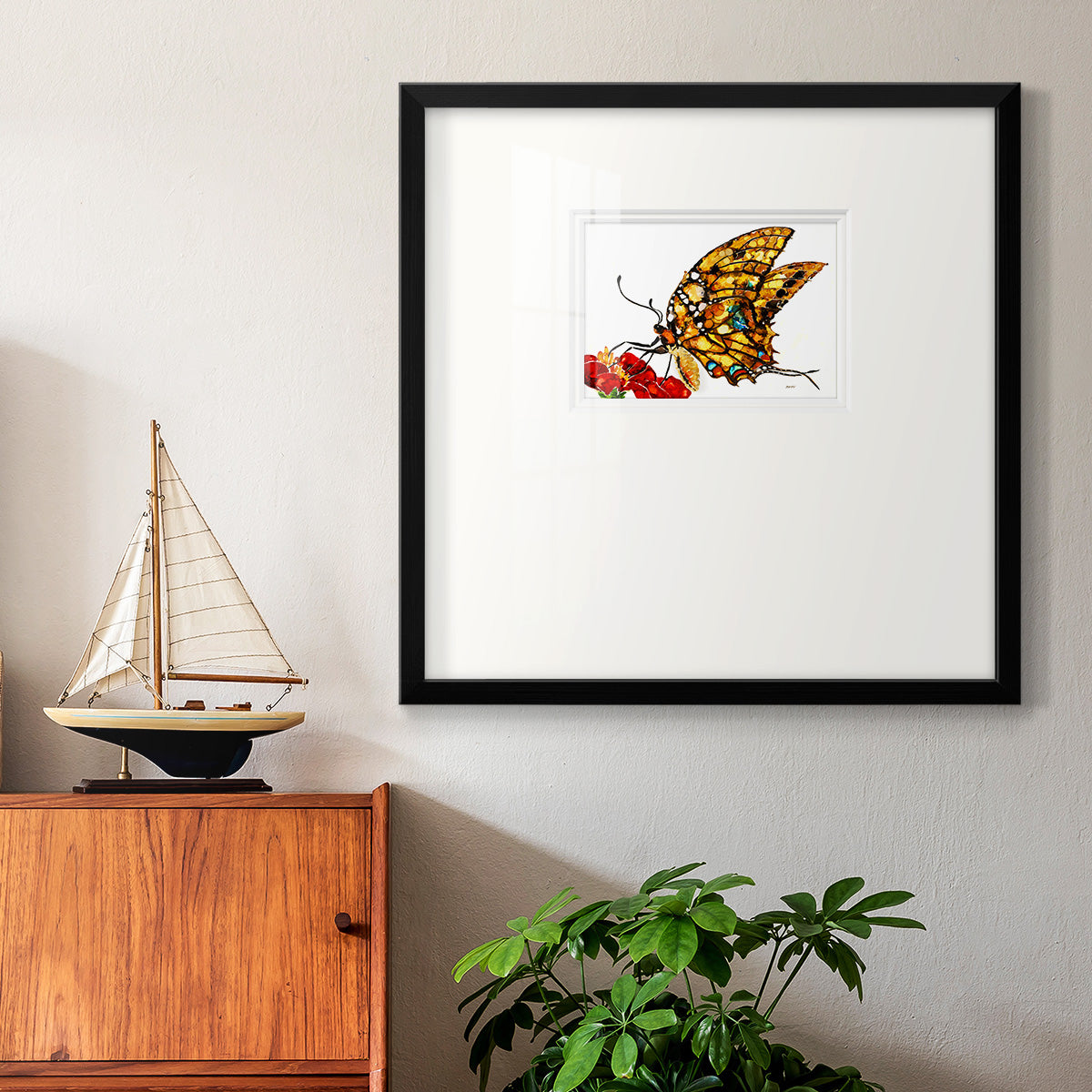 Wings II- Premium Framed Print Double Matboard