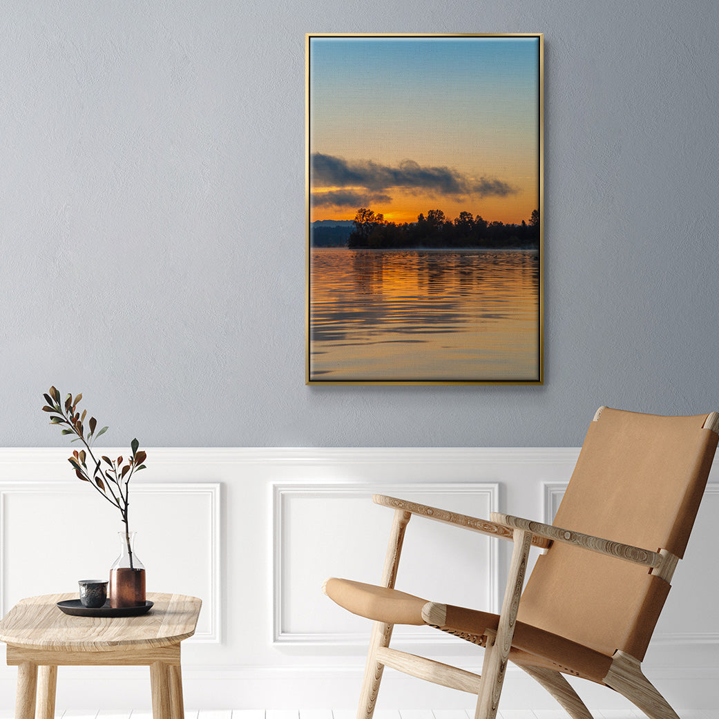 Molten Gold - Floater Framed Canvas Print