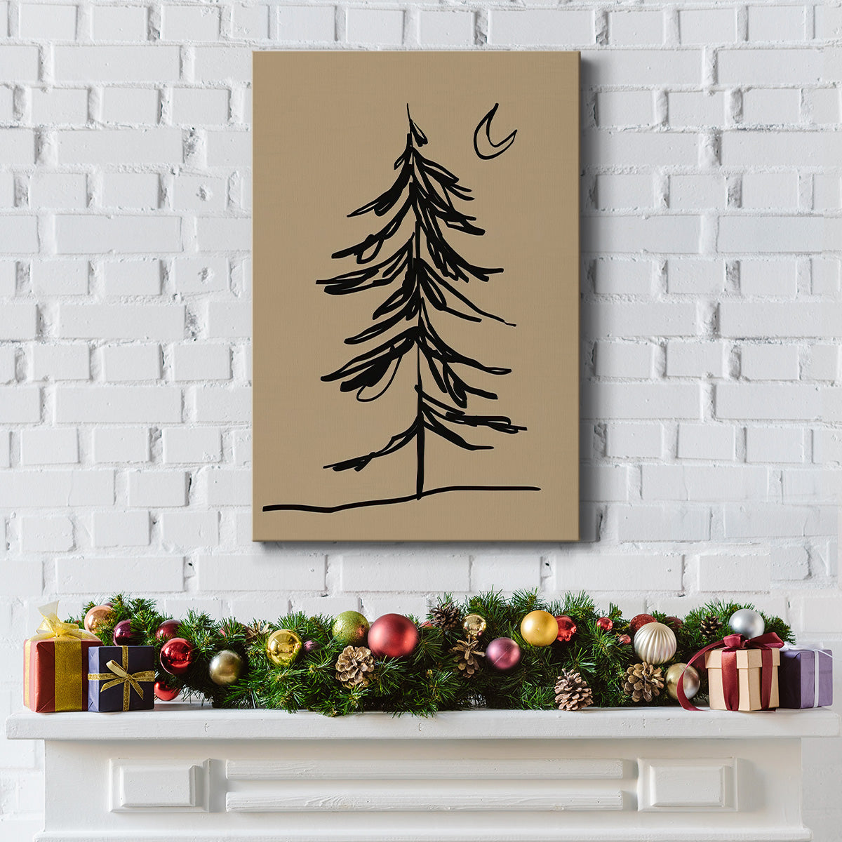 Winter Fir Sketch I - Gallery Wrapped Canvas