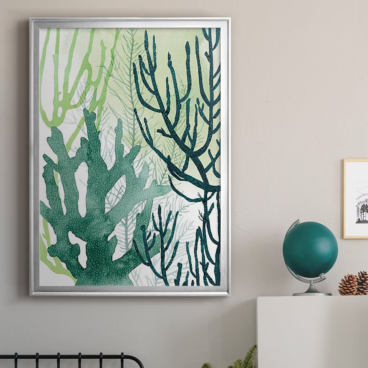 Textured Coral I - Modern Framed Canvas Print