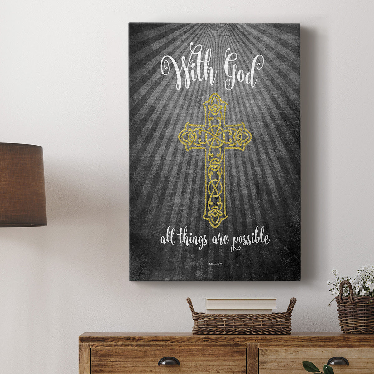 With God Gold Premium Gallery Wrapped Canvas - Ready to Hang