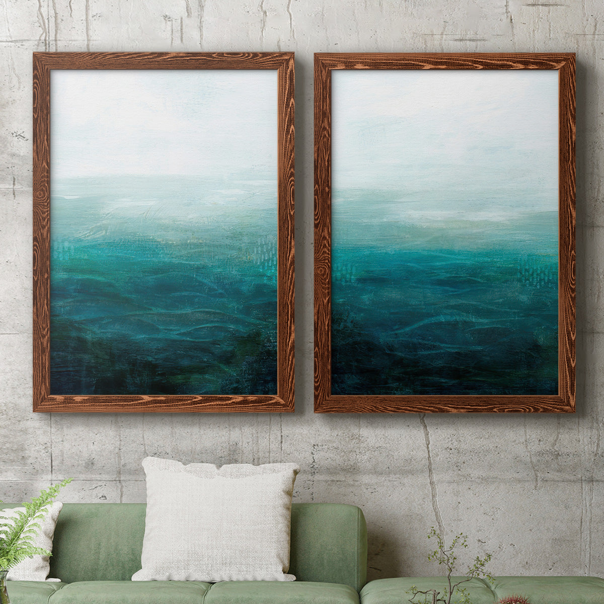 Drifting Sea I - Premium Framed Canvas 2 Piece Set - Ready to Hang