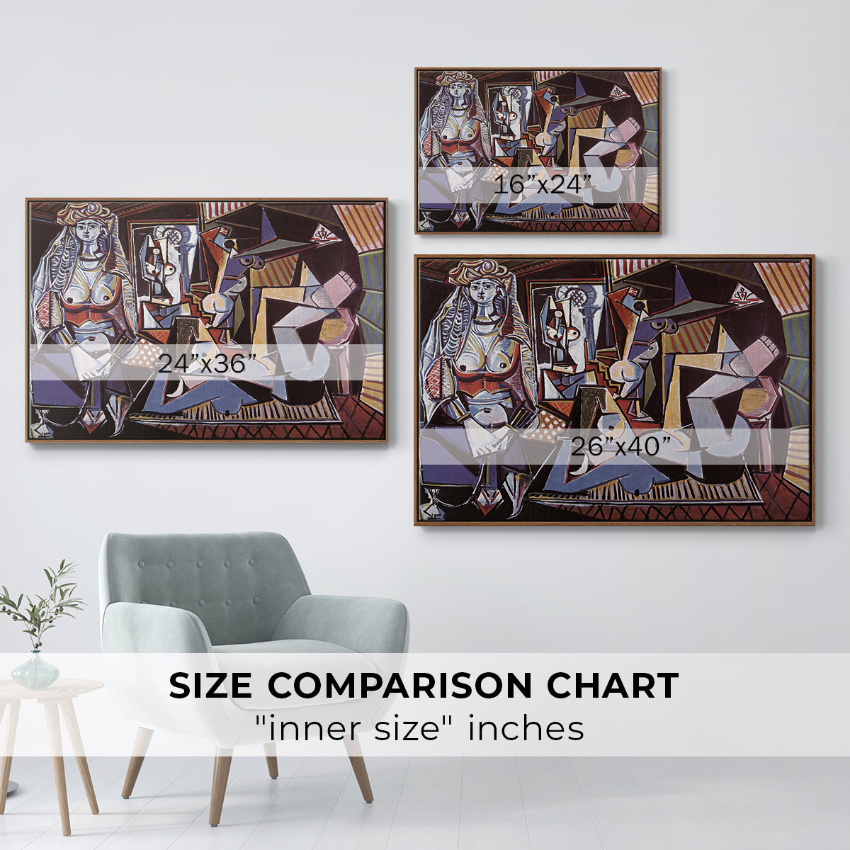 Women of Algiers (Version O), 1955 - Floater Framed Canvas Print