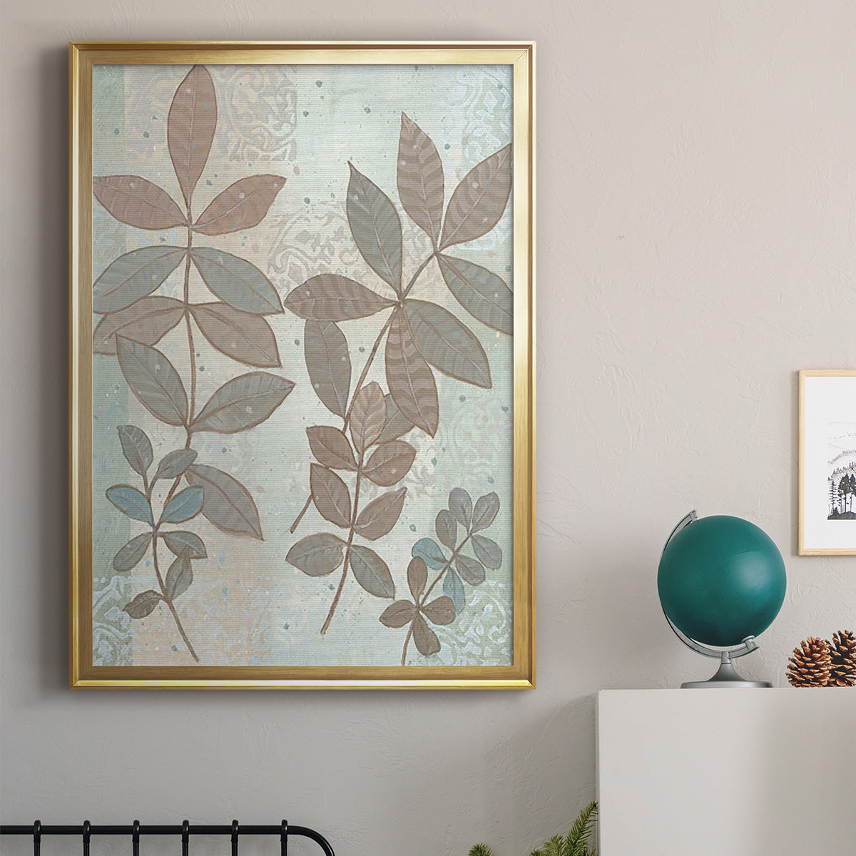 Leaf Cluster I - Modern Framed Canvas Print