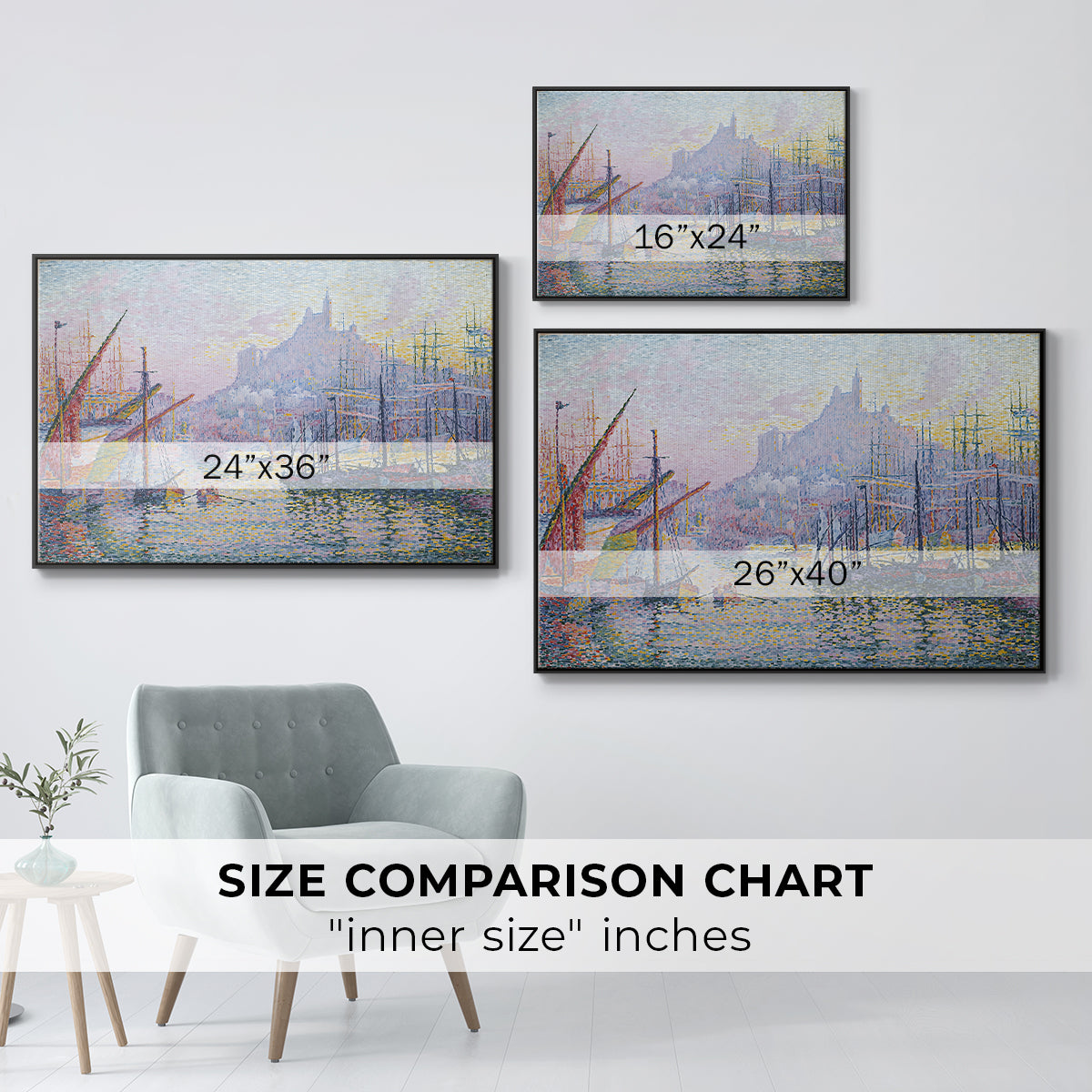 The Port of Marseille, 1905 - Floater Framed Canvas Print
