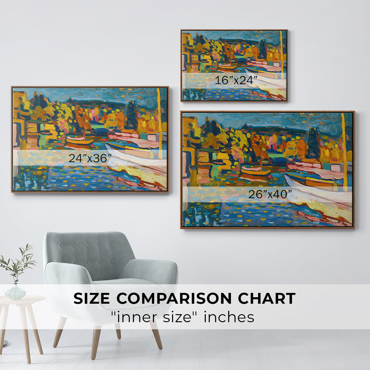 Study for Autumn Landscape with Boats, 1908 - Floater Framed Canvas Print