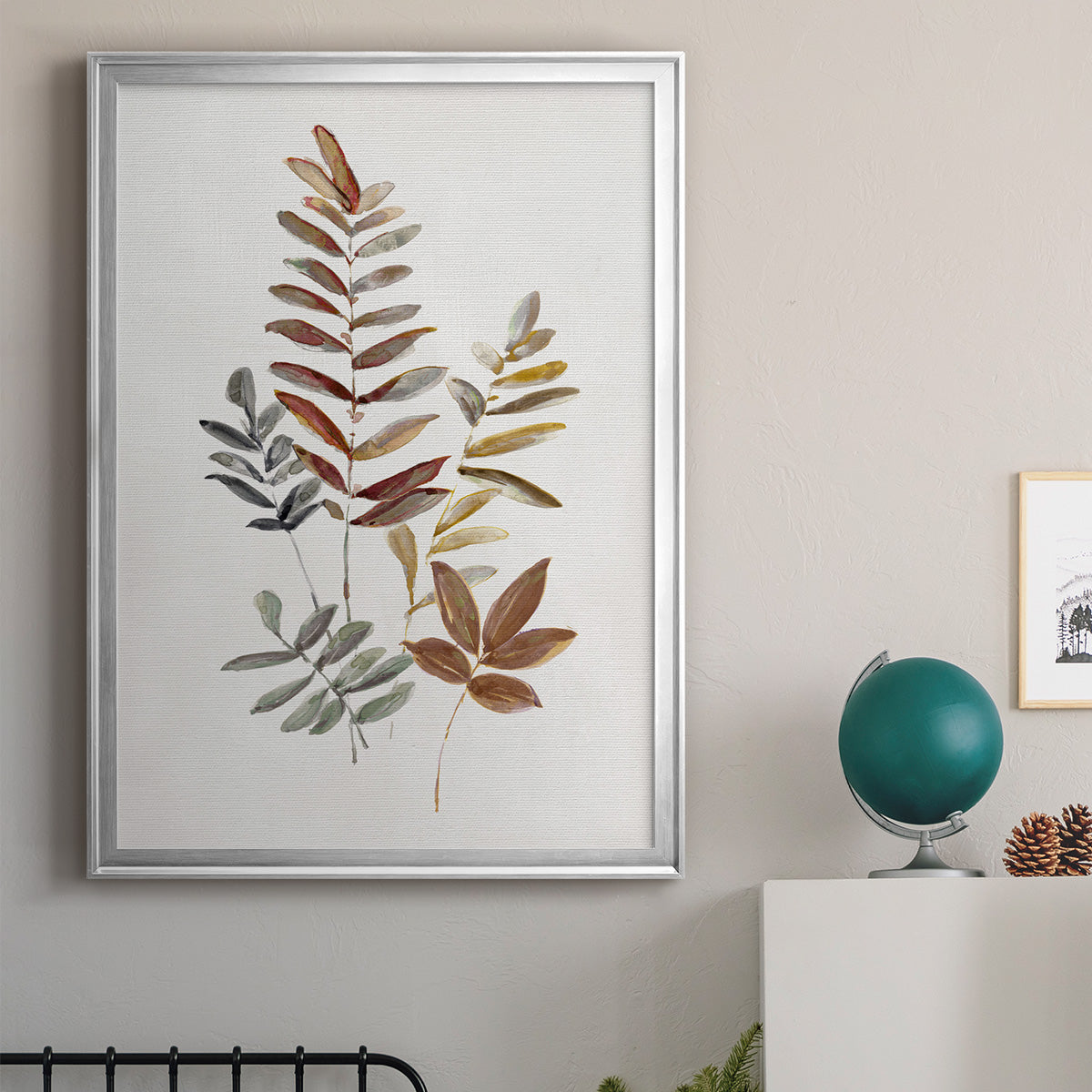 Autumn Leaves I - Modern Framed Canvas Print