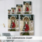 Size comparison chart for canvas art prints, showing multiple size options.