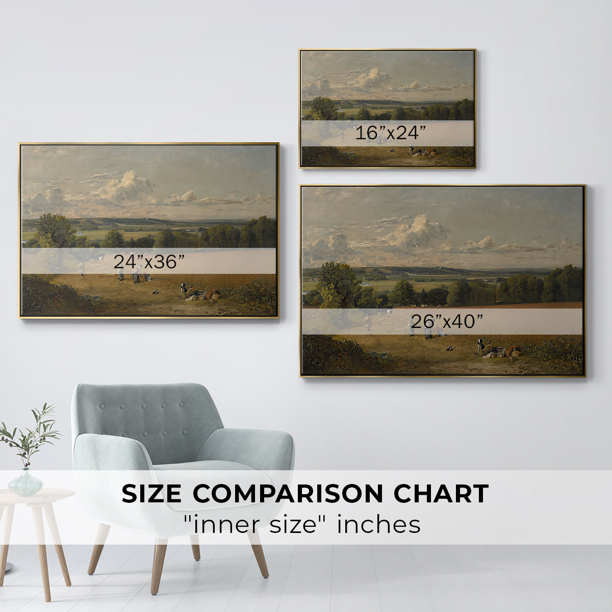 The Wheat Field, 1816 - Floater Framed Canvas Print